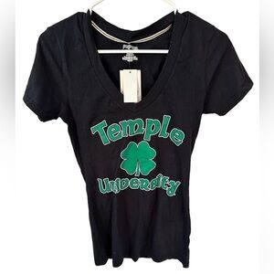 JanSport . Temple University! Woman’s 4 leaf clover V neck